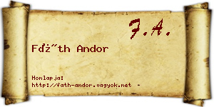 Fáth Andor névjegykártya