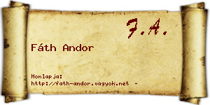 Fáth Andor névjegykártya