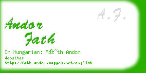 andor fath business card